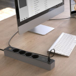 Power Strip, 4-Way, USB-C/A 65 W, PD, Switch, 1.4 m, black/grey