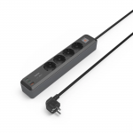 Power Strip, 4-Way, USB-C/A 65 W, PD, Switch, 1.4 m, black/grey
