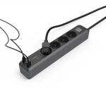 Power Strip, 4-Way, USB-C/A 65 W, PD, Switch, 1.4 m, black/grey