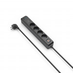 Power Strip, 4-Way, USB-C/A 65 W, PD, Switch, 1.4 m, black/grey