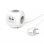 Predlžovací prívod kocka, 3x zásuvka schuko, 2x USB-C, 2x USB-A, 1,4 m Predlžovací prívod kocka, 3x zásuvka schuko, 2x USB-C, 2x USB-A, 1,4 m
