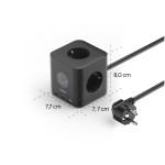 Socket Cube, 3-Way, 2x USB-C, 1x USB-A, 67 W, Display, 1.4 m, black Socket Cube, 3-Way, 2x USB-C, 1x USB-A, 67 W, Display, 1.4 m, black