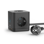 Socket Cube, 3-Way, 2x USB-C, 1x USB-A, 67 W, Display, 1.4 m, black Socket Cube, 3-Way, 2x USB-C, 1x USB-A, 67 W, Display, 1.4 m, black