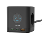 Socket Cube, 3-Way, 2x USB-C, 1x USB-A, 67 W, Display, 1.4 m, black Socket Cube, 3-Way, 2x USB-C, 1x USB-A, 67 W, Display, 1.4 m, black