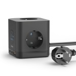 Socket Cube, 3-Way, 2x USB-C, 1x USB-A, 67 W, Display, 1.4 m, black Socket Cube, 3-Way, 2x USB-C, 1x USB-A, 67 W, Display, 1.4 m, black