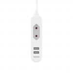 Sieťová nabíjačka s predlžovačkou, 2x USB‑A + eurozásuvka, 1,9 m