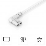 Sieťový kábel, obojstranne zahnutý, eurozástrčka – C7, 1,5 m, biely
