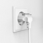 Sieťový kábel, obojstranne zahnutý, eurozástrčka – C7, 1,5 m, biely