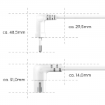 Sieťový kábel, obojstranne zahnutý, eurozástrčka – C7, 1,5 m, biely