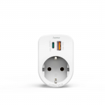 Zásuvková USB nabíjačka, 1x el. zásuvka, 1x USB-C PD, 1x USB-A, 30 W