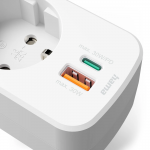 Zásuvková USB nabíjačka, 1x el. zásuvka, 1x USB-C PD, 1x USB-A, 30 W