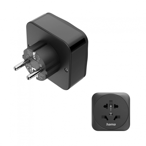 Zásuvkový adaptér univerzálny do EU, 3-pól., USB-A/USB-C PD 20 W