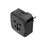 Zásuvkový adaptér univerzálny do EU, 3-pól., USB-A/USB-C PD 20 W