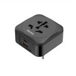Zásuvkový adaptér univerzálny do EU, 3-pól., USB-A/USB-C PD 20 W