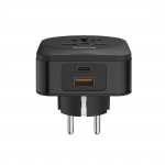 Zásuvkový adaptér univerzálny do EU, 3-pól., USB-A/USB-C PD 20 W