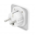 Zásuvkový adaptér univerzálny do EU, 3-pólovy, biely