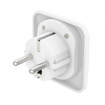 Zásuvkový adaptér univerzálny do EU, 3-pólovy, biely Zásuvkový adaptér univerzálny do EU, 3-pólovy, biely