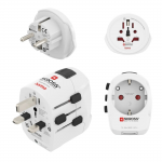 Cestovný adaptér World Travel Pro Light USB, 3-pól., univerzál., 2xUSB-A