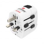 Cestovný adaptér World Travel Pro Light USB, 3-pól., univerzál., 2xUSB-A