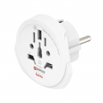 Cestovný adaptér World Travel Pro Light USB, 3-pól., univerzál., 2xUSB-A