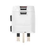 Cestovný adaptér World Travel Pro Light USB, 3-pól., univerzál., 2xUSB-A