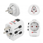 Cestovný adaptér World Travel Pro Light USB, 3-pól., univerzál., 2xUSB-A