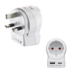 Cestovný adaptér typ G pre britské zásuvky, 3-pól., USB-A/USB-C PD 20 W