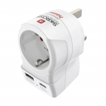Cestovný adaptér typ G pre britské zásuvky, 3-pól., USB-A/USB-C PD 20 W