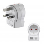 Cestovný adaptér typ G pre britské zásuvky, 3-pól., USB-A/USB-C PD 20 W