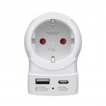 Cestovný adaptér typ G pre britské zásuvky, 3-pól., USB-A/USB-C PD 20 W