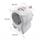 Cestovný adaptér typ G pre britské zásuvky, 3-pól., USB-A/USB-C PD 20 W