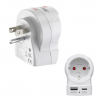 Cestovný adaptér typ B do USA, 3-pól., 1xUSB-A, 1xUSB-C PD 20 W