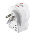Cestovný adaptér typ B do USA, 3-pól., 1xUSB-A, 1xUSB-C PD 20 W