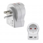 Cestovný adaptér typ B do USA, 3-pól., 1xUSB-A, 1xUSB-C PD 20 W