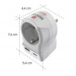 Cestovný adaptér typ B do USA, 3-pól., 1xUSB-A, 1xUSB-C PD 20 W