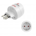 Cestovný adaptér typ J/L/N, 3‑pólový, Švajčiarsko/Taliansko/Brazília