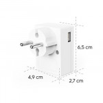 LED nočné svetlo do zásuvky, USB‑A + USB‑C, senzor súmraku
