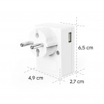 LED nočné svetlo do zásuvky, USB‑A + USB‑C, senzor súmraku