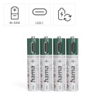 Li-Ion akumulátor 4x AAA 475 mAh 1,5 V s USB-C konektorom, nabíjací kábel