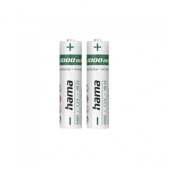 NiMH batérie AAA, 1000 mAh, 1,2 V, prednabité, 2 ks