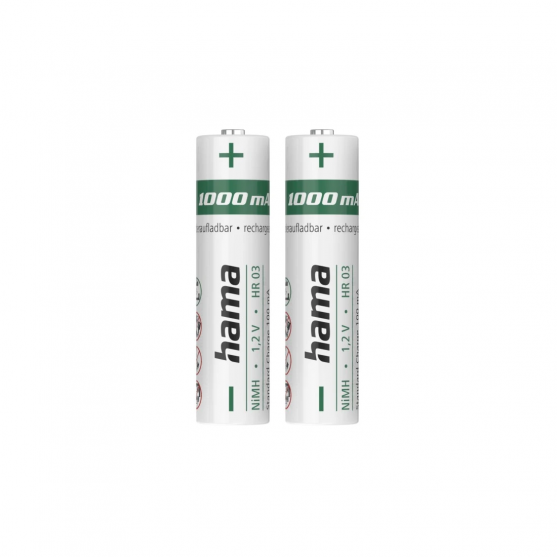NiMH batérie AAA, 1000 mAh, 1,2 V, prednabité, 2 ks