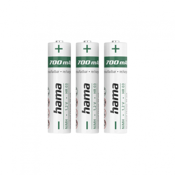 NiMH batérie, AAA Micro, 700 mAh, 1,2 V, 3 kusy