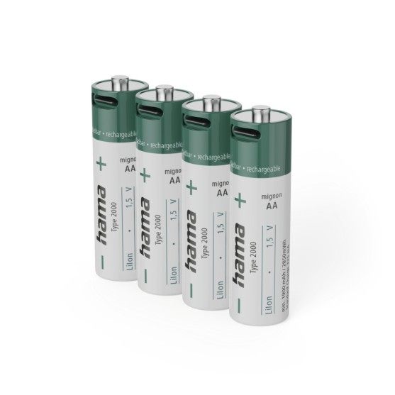 Li-Ion akumulátor 4x AA 1900 mAh 1,5 V s USB-C konektorom, nabíjací kábel