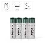 Li-Ion akumulátor 4x AA 1900 mAh 1,5 V s USB-C konektorom, nabíjací kábel