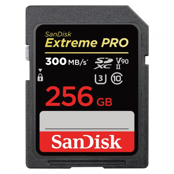 SDXC Extreme PRO 256 GB (V90/U3/UHS-II/Cl.10/R300-/W300 MB/s) SDXC Extreme PRO 256 GB (V90/U3/UHS-II/Cl.10/R300-/W300 MB/s)