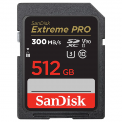 SDXC Extreme PRO 512 GB (V90/U3/UHS-II/Cl.10/R300-/W300 MB/s)