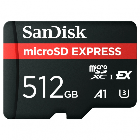 MicroSDXC Express 512GB (V30 / U3 / UHS-I  / Cl.10 / R650MB/s/W220MB/s)