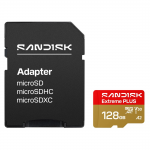 MicroSDXC Extreme Plus 128GB (UHS-I, R250MB/s / W120MB/s, 5K, 4K UHD) + Ad
