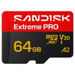 MicroSDXC Extreme PRO 64GB (UHS-I, R200MB/s / W90MB/s, 5K, 4K UHD) + Ad