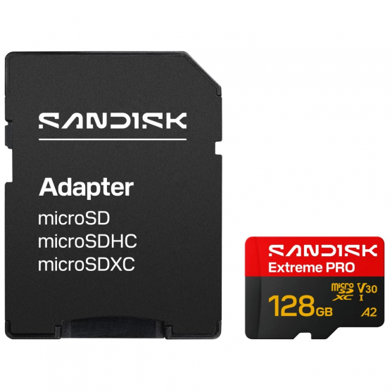 MicroSDXC Extreme PRO 128GB (UHS-I, R250MB/s / W120MB/s, 5K, 4K UHD) + Ad MicroSDXC Extreme PRO 128GB (UHS-I, R250MB/s / W120MB/s, 5K, 4K UHD) + Ad